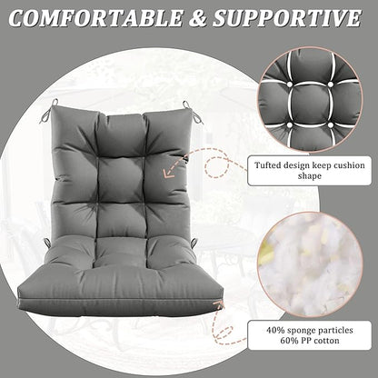 Patio Seat&Back Chair Cushions for Outdoor Furniture，Comfortable Cushions for Rocking/Dining/Lawn Chair-Set of 4