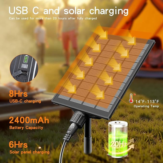 33FT Outdoor Solar String Lights Waterproof with USB Port & Remote Control, Solar Patio Lights Long Last for 20+Hrs, Dimmable LED Shatterproof Bulbs, outdoor lights for Camping Backyard Garden