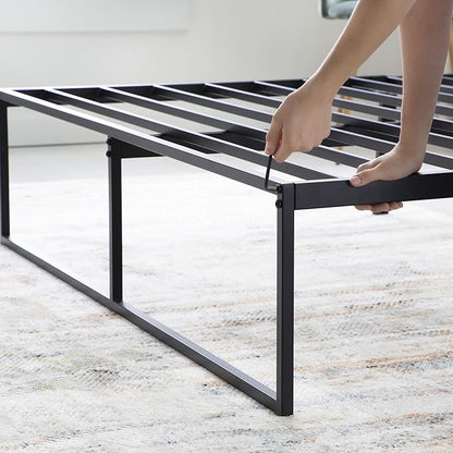 Linenspa Folding Metal Platform Bed Frame - Easy Assembly - Sturdy Steel - No Box Spring Needed - Underbed Storage - Mattress Foundation - 14" High - Traditional Design - Twin XL Size