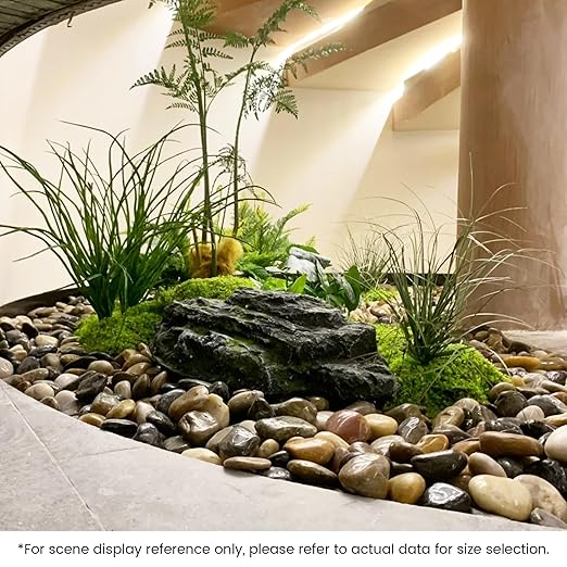 SIDONG 20 LB Mixed River Rocks, 0.4-1.2 Inches Highly Polished Pebbles for Indoor Plants, Decorative Stones for Plants, Fish Tank, Vases, Home Décor, Crafting, Garden Landscaping