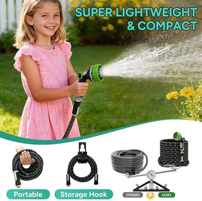 Garden Hose 15FT, Flexible Lightweight Non-Expandable Water Hose, No-Kink, Leak-Proof, Burst-Resistant, High-Pressure for Yard, Outdoor