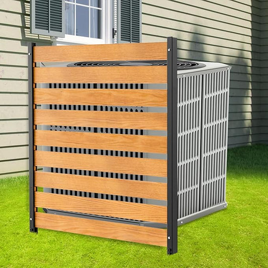 LILYPELLE 38in W x 60in H Air Conditioner Fence, 1 Panel Outdoor Privacy Fence Screen with Metal Stakes, Outside Decorative Fences Trash Can Pool Equipment Enclosure Panels