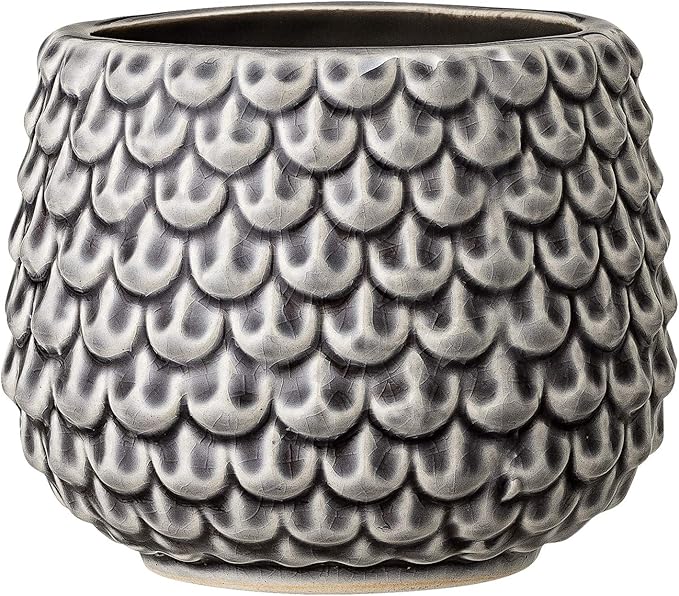 Bloomingville Stoneware Flower Pot Pinecone, Planter, 3,75'', Grey