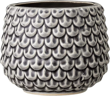 Bloomingville Stoneware Flower Pot Pinecone, Planter, 3,75'', Grey
