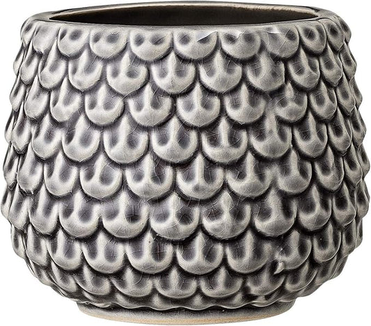 Bloomingville Stoneware Flower Pot Pinecone, Planter, 3,75'', Grey