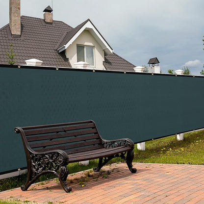 SPORTYOUTH 3ft x 50ft Fence Privacy Screen, Heavy Duty 150 GSM Fencing Mesh Shade Cover Windscreen with Brass Grommets for Outdoor Wall Deck Garden Backyard Porch, Cable Zip Ties Include, Green