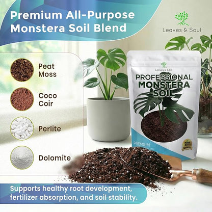 Professional Monstera Soil 8.2 Quarts Ready to Use, Premium Monstera Potting Mix for Indoor Plants, Peat Coco Coir Perlite Dolomite, Well Draining Soil for Monstera Plant Indoor Made in USA