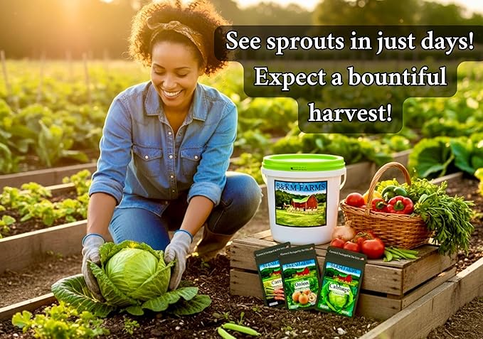 Beginner Survival Seed Vault: 20,000+ Heirloom & Non-GMO Seeds (30 Easy to Grow Varieties) by B&KM Farms