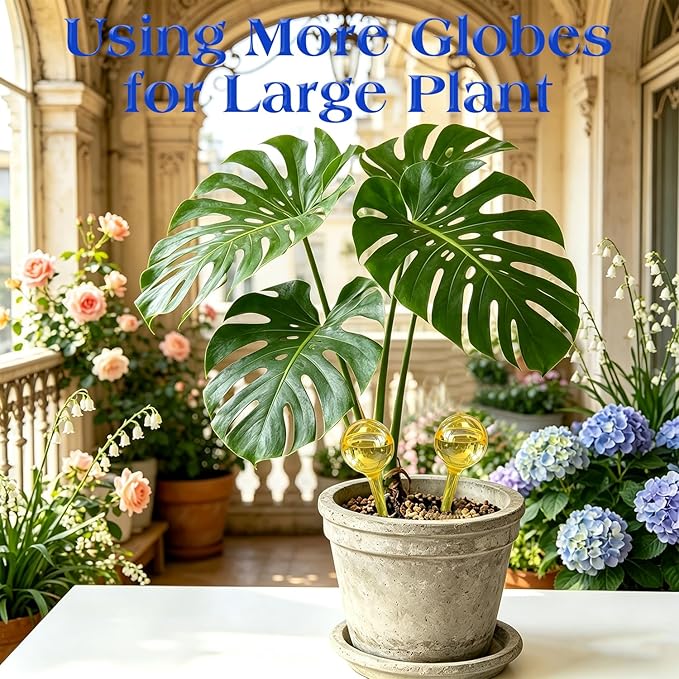 Plant Watering Devices, 6pcs Plastic Plant Watering Globes, Plant Waterer Self Watering Bulbs for Indoor Outdoor Plants