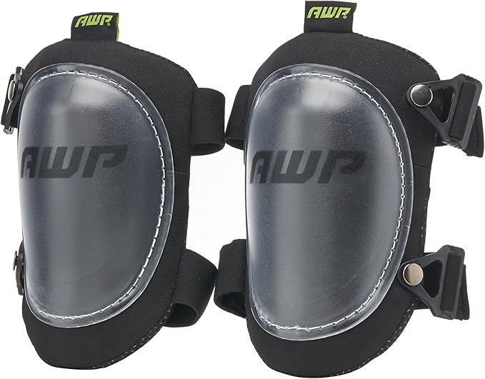AWP Hard Shell Construction Knee Pads | All-Day Comfort Knee Pads with Molded Cap Design for Swiveling | One Size