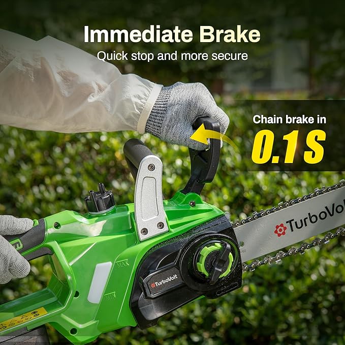 Cordless Chainsaw 12 Inch, 20V Battery Powered Electric Chainsaw with Brushless Motor, 4Ah Battery & Charger, Auto Oiler & Tool-Free Tension for Tree Pruning, Firewood, Trimming, Storm Cleanup