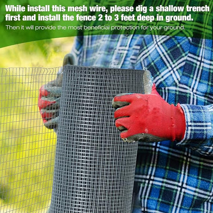 Tatuo Hardware Cloth 1/2 Inch 16in x 50ft Hot Dip Galvanized After Welded Cage Mesh Rolls 21 Gauge Metal Chicken Wire Roll Wire Fencing Poultry Netting for Raised Garden Rodent Animals