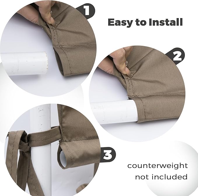 Universal Canopy Cover Replacement for 17x6.8 Ft Outdoor Pergola Structure, Garden Pergola Shade for Gazebo Patio Porch Balcony, Outdoor Waterproof Pergola Canopy Top(Cover Only) (Khaki)