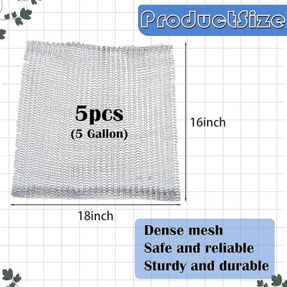 5 Pcs 5 Gallon Root Guard Gopher Proof Wire Basket Mole and Vole Mesh Wire Baskets Underground Stainless Steel Wire for Plants Root Protection
