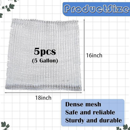 5 Pcs 5 Gallon Root Guard Gopher Proof Wire Basket Mole and Vole Mesh Wire Baskets Underground Stainless Steel Wire for Plants Root Protection