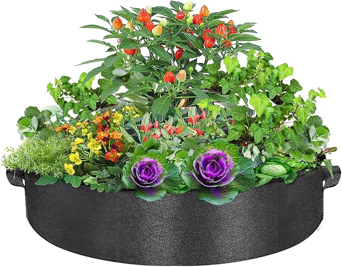 ZtohPyo 50 Gallon Plant Grow Bags, Large Fabric Raised Garden Bed with Handles, Durable Garden Beds Planters Aeration Gardening Container to Grow Vegetables for Outdoor Plants