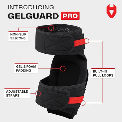 NoCry Professional Work Knee Pads for Men Construction with Ankle Support and Heavy Duty Anti-Slip Cap — Foam Cushion and Extra Thick Gel Padding — Reinforced Thigh & Shin Straps