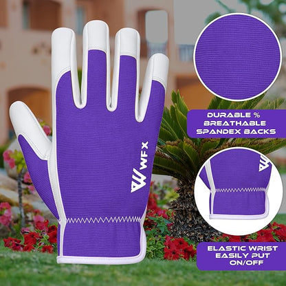 Work Gloves Gardening Breathable Rigger Palm Gardening Gloves Ladies Mens Gripper Utility Leather Thorn Proof