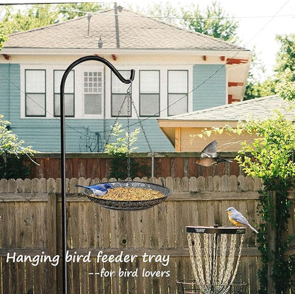 CQAIRIOU Premium Hanging Bird Feeder Tray(2 Set),Size 11.8” Large Platform Bird Feeder Metal Mesh Tray,Wild Bird Feeder for Outside Hanging Seed Platform,Combinable Style to Double Layer