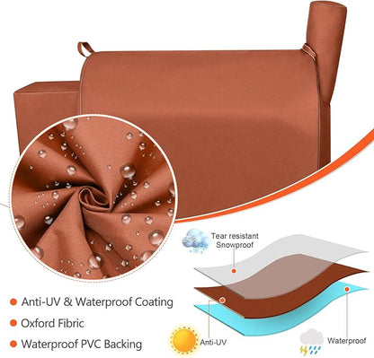 QuliMetal Pellet Grill Cover for Traeger Pro 34/780, Texas Elite 34, Eastwood 34 Series Pellet Grills, Z Grills 700/550/600, 600D Fade Resistant Full Length Grill Cover with Elastic Drawstrings, Brown