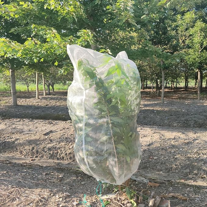 2pcs 5.6x6.3ft Garden Netting Bags with Drawstring Plant Mesh Cover Protect Vegetable Fruit Trees from Insect Birds