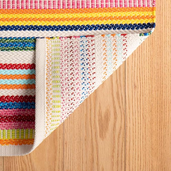 Dash and Albert Bright Stripe Indoor/Outdoor Area Rug - Runner - 2.5' x 8' Multi - Striped Handwoven Washable Accent Rug - Durable, Lightweight, Fade Resistant, High Traffic Areas Sunroom, Kitchen