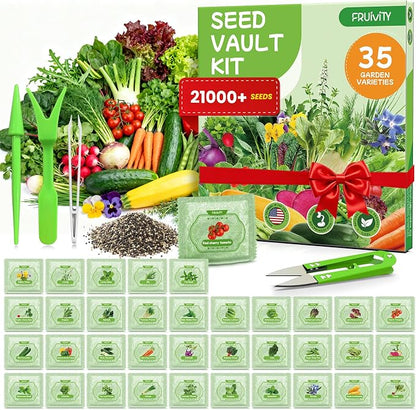 35 Heirloom Seeds Variety Pack - 21000+ Seeds for Planting Vegetables and Fruits, Home Garden Seeds for Hydroponic, Indoor and Outdoor, Unique Garden Starter Set Gift for Mother, Women...