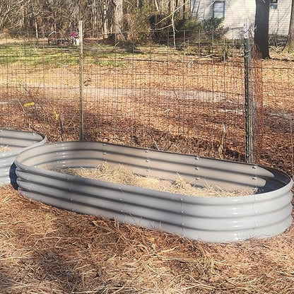 2 Pack 8x3x1FT Galvanized Raised Garden Bed Large Metal Planter Box Kit Elevated Raised Garden Planters for Outdoor Plants, Gray