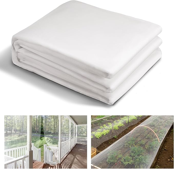 ANPHSIN Stronger Garden Mesh Netting - 10 x 33 ft PP Nanocomposite Bird Net Barrier, Mosquito Netting Screen for Outdoor Plants Vegetables Patios Balconies Terraces, Shading Rate 20% (White)