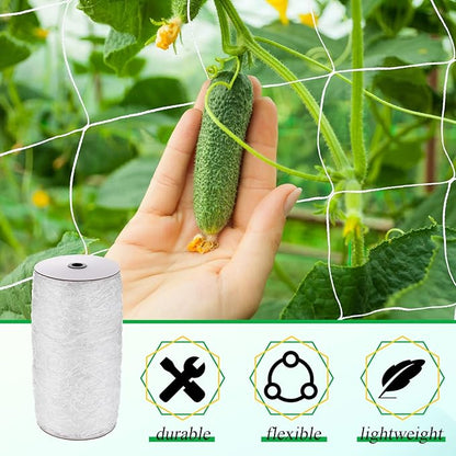 Berlune 6.5 x 1000 ft Trellis Netting Roll Soft Mesh Nylon Heavy Duty Garden Trellis Netting Bulk for Climbing Plants, Grape Racks, Growing Support Bean, Pea, Tomatoes