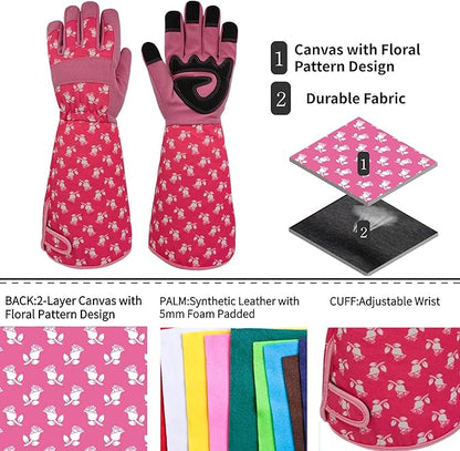 Long Gardening Garden Gloves,Thorn-proof&Puncture Resistance Rose Cactus Gauntlet Glove for Gardener,Gifts