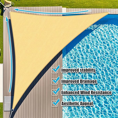 Amagenix Sun Shade Sail 20'X20'X20' Curved Edge Outdoor Shade Canopy Sand Breathable 95% UV Block Shade Cloth for Patio Garden Backyard (We Make Custom Size)