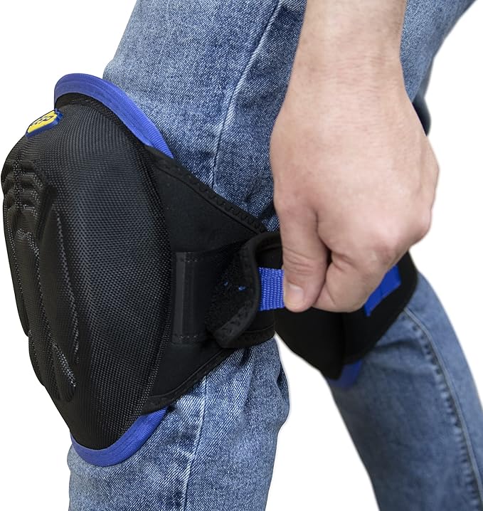 QEP F3 Stabilizer Knee Pads with Memory Foam, Gel Cushion, Neoprene Fabric Liner and Pen Storage, Black (79642)