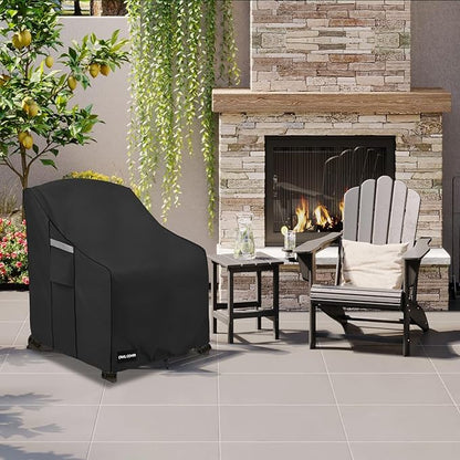 Outdoor Chair Covers 32" W x 35" D x 36" H,600D Heavy Duty Waterproof Patio Chair Cover,Outdoor Furniture Covers for Lawn/Garden Chiar,Black