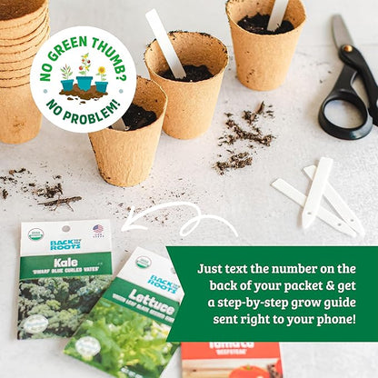 Back to The Roots Organic Seed Bundle - Herbs and Vegetables Variety Pack for Planting - Assorted Non-GMO Seed Mix for Beginner Indoor and Outdoor Gardening, (Pack of 20)