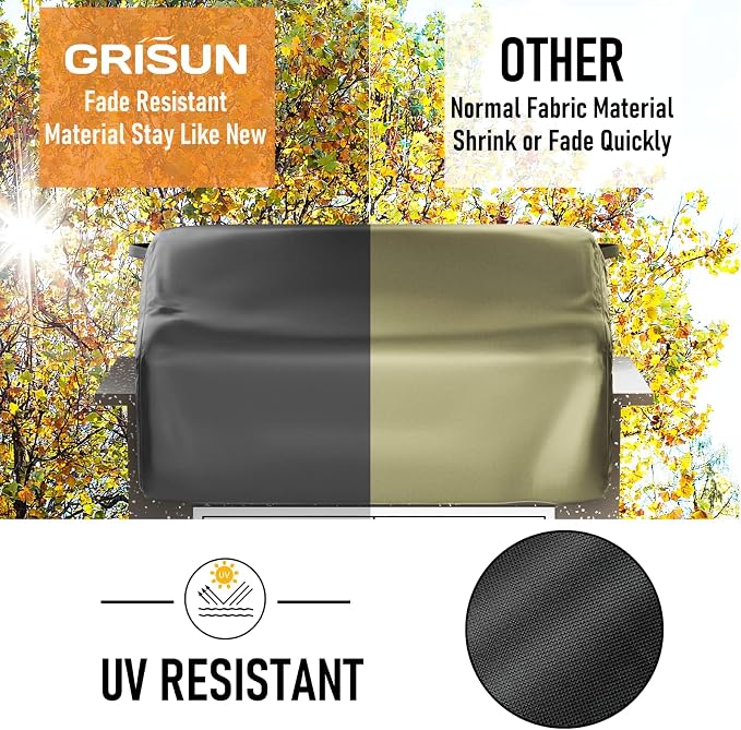 Grisun 39 Inch Built-in Grill Cover for Weber and KitchenAid Built in Gas Grills, Bull Outdoor Kitchen & Grill Head Cover, Heavy Duty Waterproof BBQ Grill Cover with Handle, Black