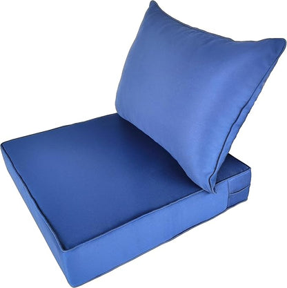 Outdoor Patio Furniture Replacement Cushions,25X25X5 Inch Deep Seat Chair Seat Back Cushion Set,All Weather Breathable Sectional Cushions for Patio Furniture Couch Loveseat,Navy Blue