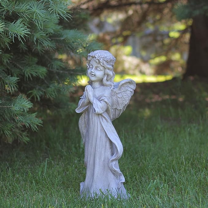 Northlight 21" Angel Standing in Prayer Outdoor Garden Planter Statue