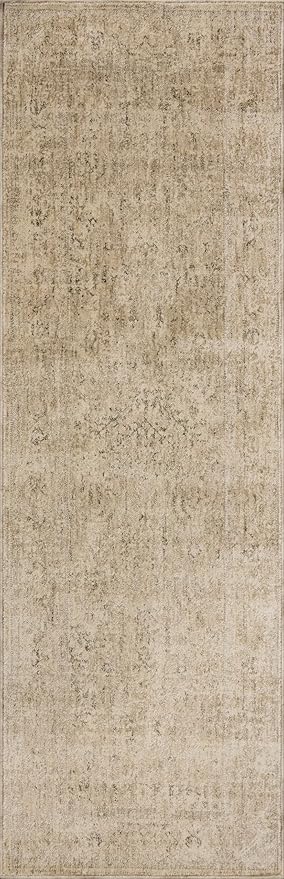 Loloi Magnolia Home by Joanna Gaines Junie Collection JUE-02 Oatmeal/Smoke 9'-6" x 9'-6", .38" Pile Height, Round Area Rug