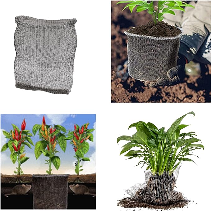 Root Gallon Gopher 304 Stainless Wire Speed Baskets,Garden Net Plant Root Protection Anti Gopher Baskets Plant Root Protector Gopher Baskets for Burrowing Animal (1 Gallon X 6PCS)