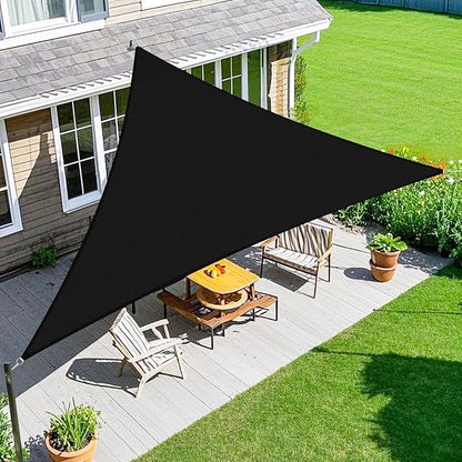 Amagenix Sun Shade Sail 4'X4'X4' Curved Edge Outdoor Shade Canopy Black Breathable 95% UV Block Shade Cloth for Patio Garden Backyard (We Make Custom Size)