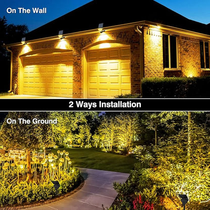 T-SUN Solar Lights Outdoor Waterproof IP65, 6Pack LED Solar Spot Lights Color Changing IP65 Waterproof Smart Auto On/Off for Outside Landscape Garden Yard Lawn Pathway Patio Driveway