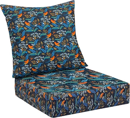 Outdoor Cushions for Patio Furniture,Outdoor Seat Cushion Set 24 x 24 x 4 Inch,Waterproof & Fade Resistant Outdoor Chair Cushions, Patio Chair Cushion, Black Nightingale