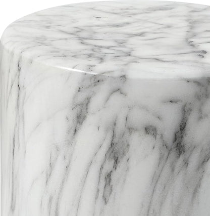 JONATHAN Y TBL1101A Troy 16" Modern Minimalist Faux Marble Column Indoor/Outdoor Indoor/Outdoor Accent Table Modern, Contemporary, Minimalist, Transitional for Living Room, Garden, Patio, Gray/White