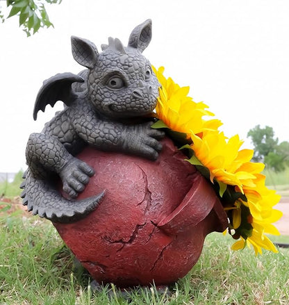 Ebros Gift Right Facing Playful Climbing Dragon Baby Planter Pot Mythical Fantasy Home Patio Garden Decor Resin Statue 12.5" H