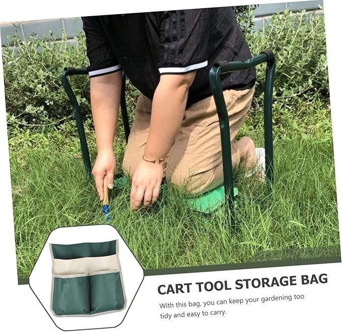 YARNOW Garden Kneeler Tool Bag Large Multi-Pocket Tote with Durable 600D Fabric Storage Pouch for Gardening Tools Organizer and Easy Carry