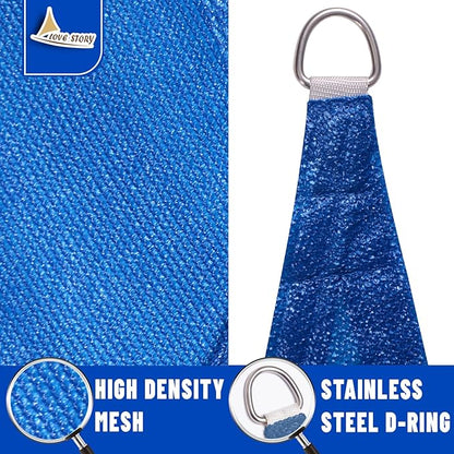LOVE STORY 13' x 13' x 18.5' Right Triangle Sun Shade Sail Sunshade Sail UV Block for Patio Garden, Blue