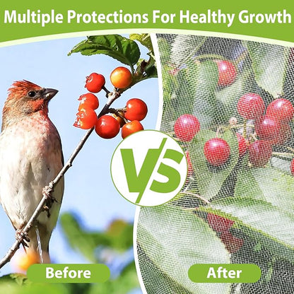 4PCS Fruit Tree Netting with Drawstring and Zipper, 2.62 * 3.28ft Blueberry Bush Netting Cover, Insect Netting for Garden, Garden Fruit Nets Protection from Anti Birds, Bugs