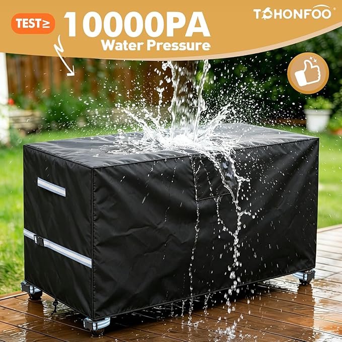 Outdoor Table Cover 55 Inch, Heavy Duty Waterproof Fabric BBQ Cart Cover Compatible with 52-inch Keter Unity XL Portable Outdoor Table, Grill Cart Serving Bar Table Patio Cabinet Cover,55" x 24" x 32"