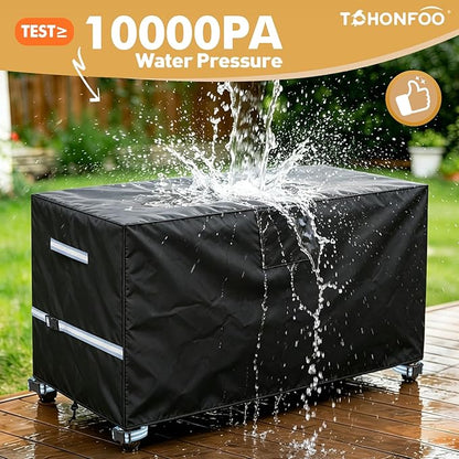 Outdoor Table Cover 55 Inch, Heavy Duty Waterproof Fabric BBQ Cart Cover Compatible with 52-inch Keter Unity XL Portable Outdoor Table, Grill Cart Serving Bar Table Patio Cabinet Cover,55" x 24" x 32"